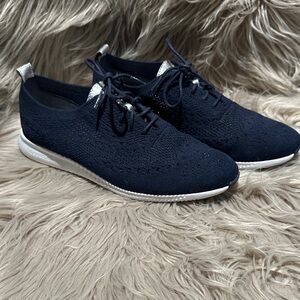 Cole Haan Womens Navy Blue Oxford Sneakers